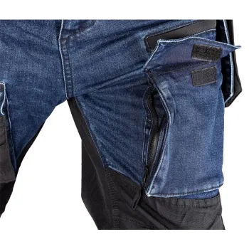 SPODNIE ROBOCZE DENIM WZMOCNIENIA CORDURA, GRANATOWE, ROZ. M