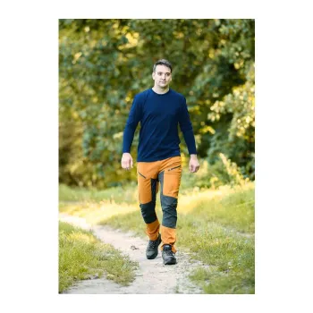 KOSZULKA Z DŁUGIM RĘKAWEM, GRANATOWA, ROZMIAR L