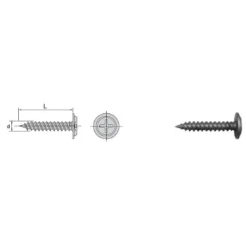 WKRĘT Z ŁBEM PODKŁADKOWYM FOSFATYZOWANY 4.2*19MM